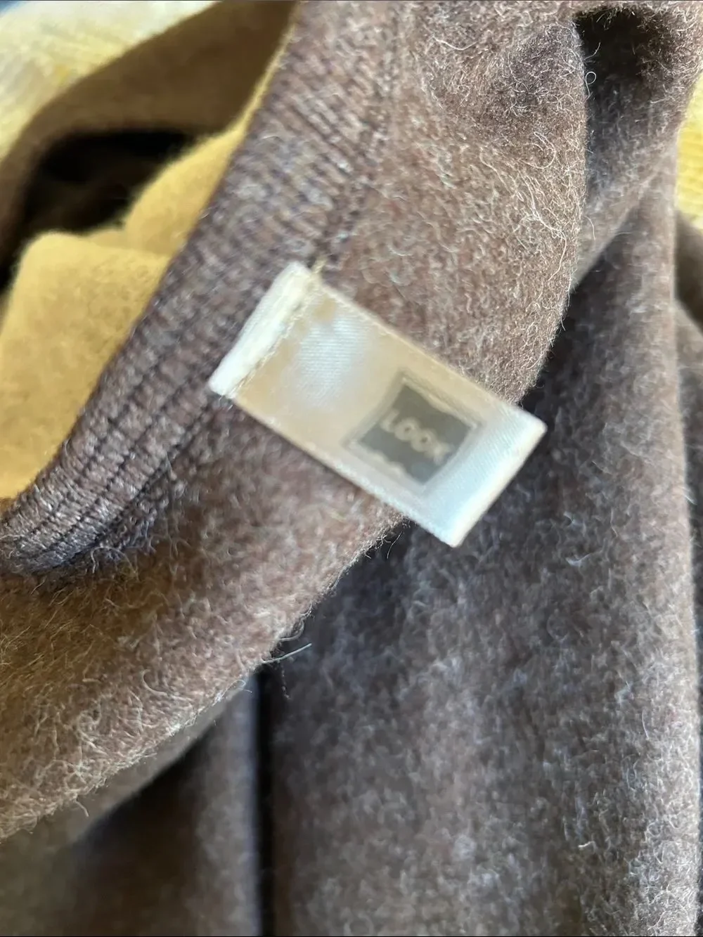 Reversible Brown and Cream Shawl-Collar Wrap